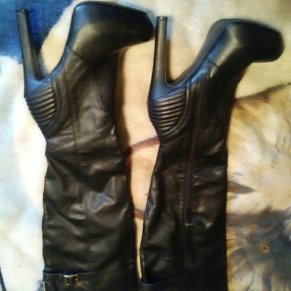 Knee high black boots